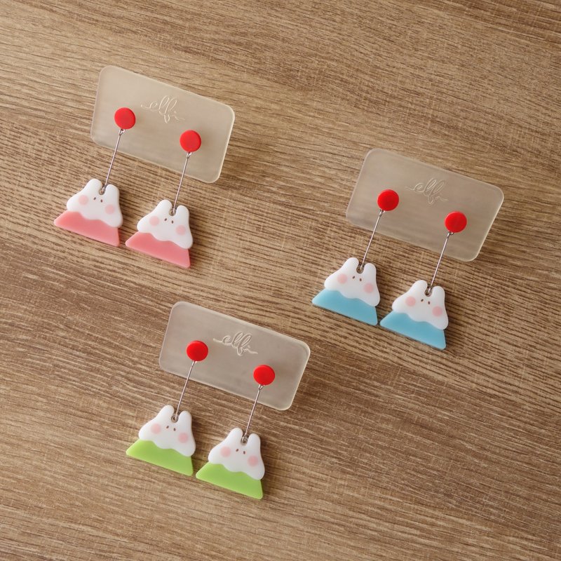 友善环境饰品 │ 富士红红 │ 环保树脂 / 绿料认证 / 疗愈系 - 耳环/耳夹 - 环保材料 