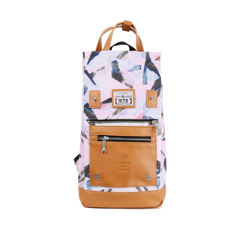 2016进化版RITE 双生包║飞行包 x 古着包(M)-几何碎片║ - 侧背包/斜挎包 - 聚酯纤维 粉红色