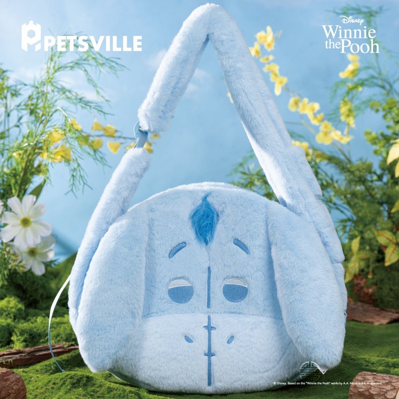 【PETSVILLE&迪士尼】小熊维尼屹耳绒毛外出包 小熊维尼 迪士尼 - 外出包 - 聚酯纤维 蓝色