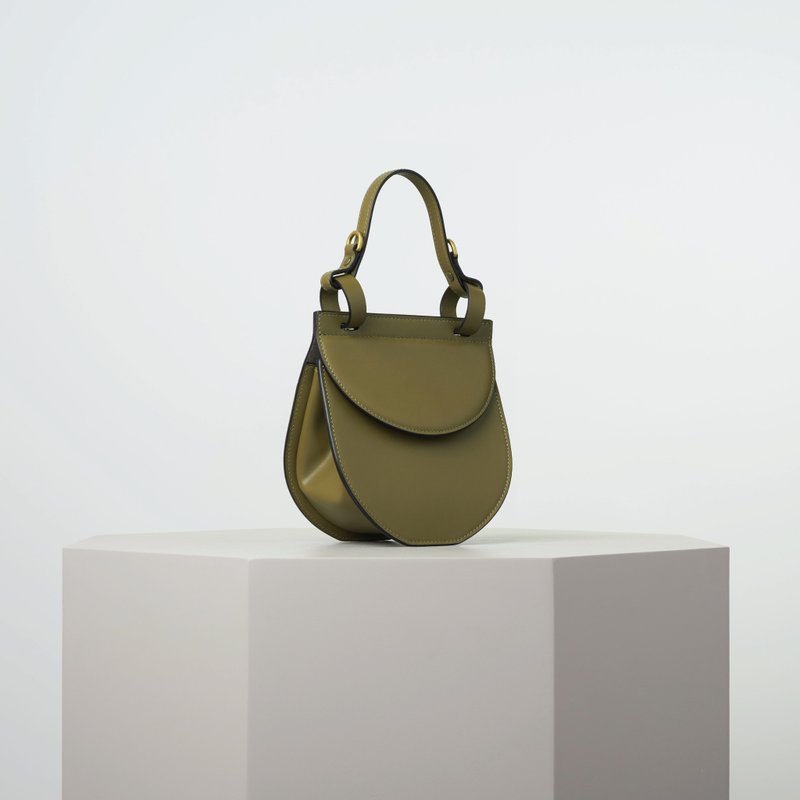 ECLIPSE 16 Handbag - Genuine cow leather handbag - Ash Green - 手提包/手提袋 - 真皮 绿色