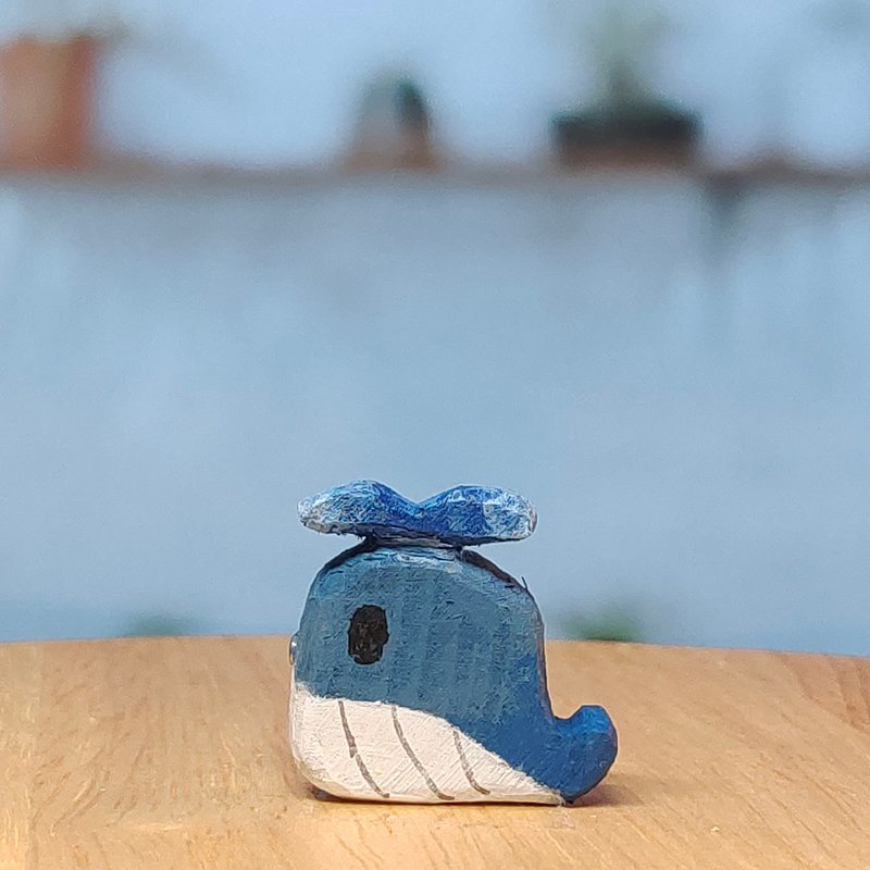 wood carving - Brooch Whale - 胸针 - 木头 