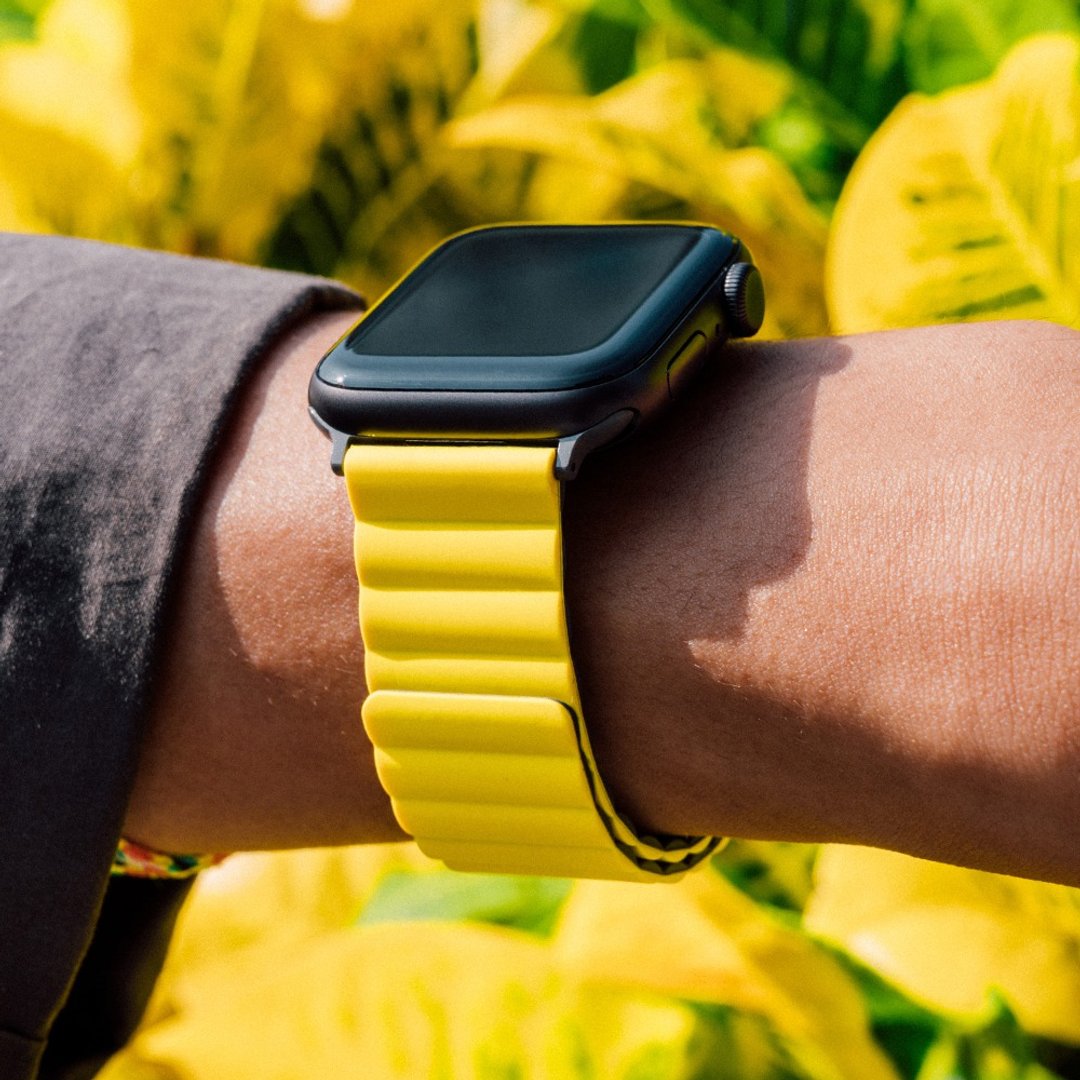 Revix Apple Watch 双色防水硅胶磁吸表带-黄灰 - 表带 - 硅胶 黄色