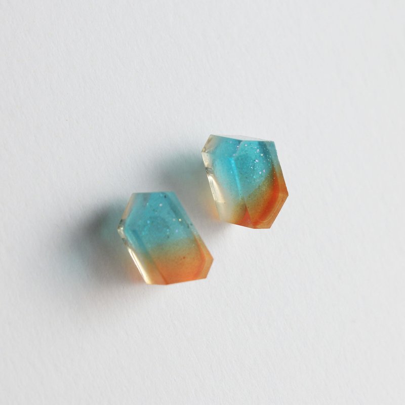 几何渐层橘绿耳环 / 210 / 银翼杀手 Blade Runner - 耳环/耳夹 - 塑料 绿色