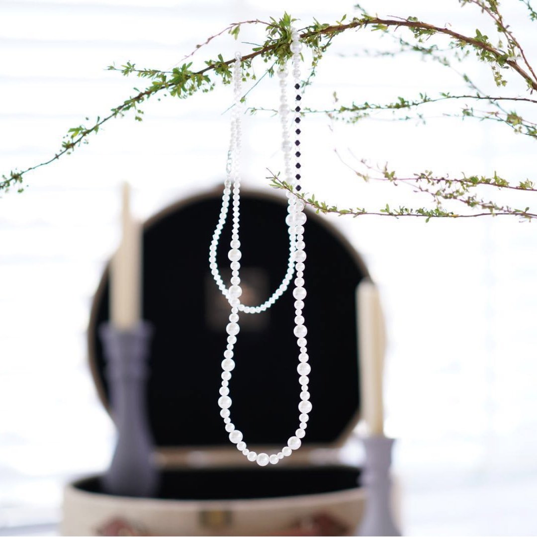 Voyage necklace | 水晶 贝珠 925银 - 项链 - 水晶 透明