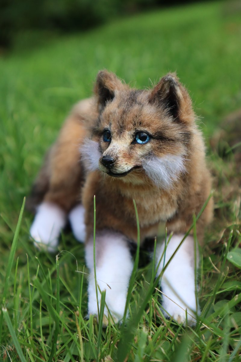 订制款 小狼 拟真动物 填充艺术玩偶 可摆姿态 - 玩偶/公仔 - 其他人造纤维 咖啡色