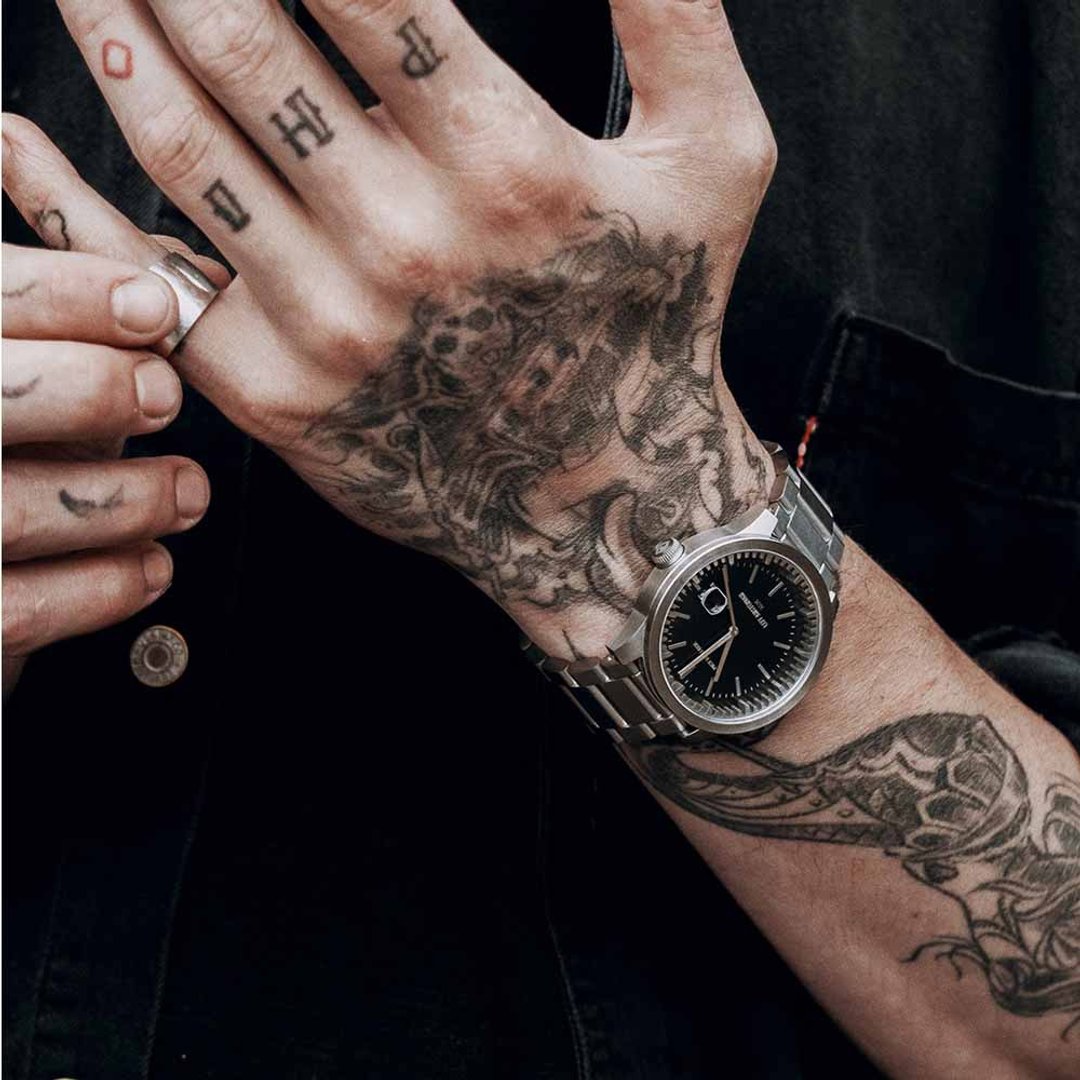 LEFF amsterdam tube北欧工业齿轮设计腕表 42mm 黑表盘 银钢带 - 男表/中性表 - 其他金属 