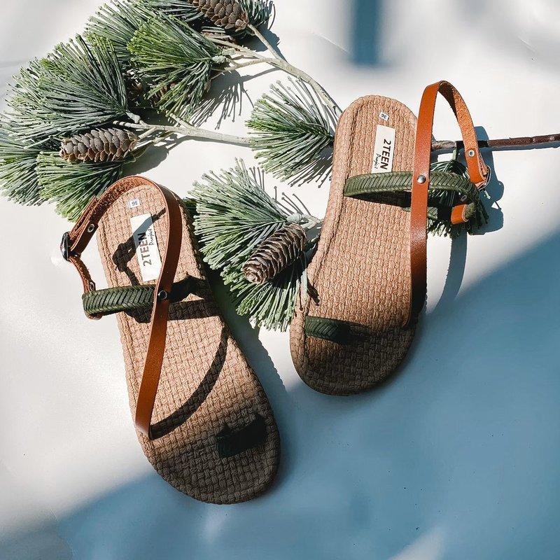 绿色交叉系带凉鞋_x - 女款休闲鞋 - 橡胶 