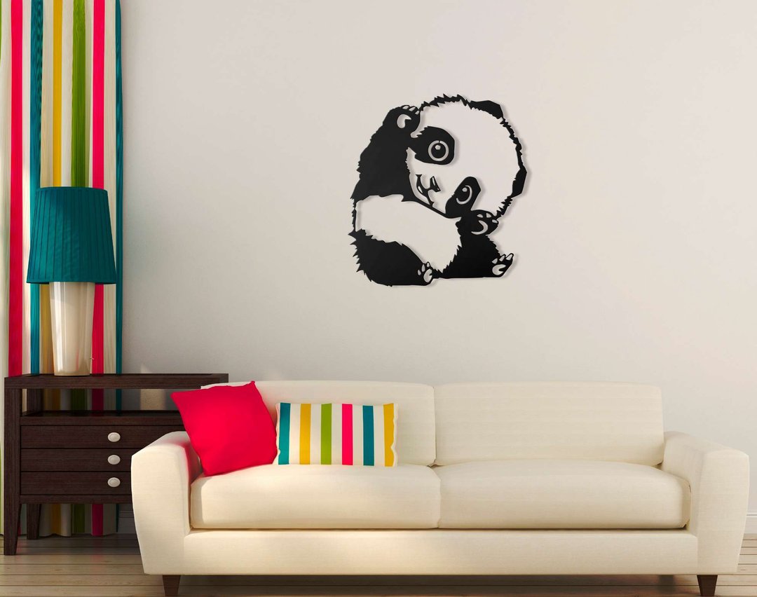 Wall art / Wall Decor / Panda picture / Home decor / Best gift / Metal Art - 墙贴/壁贴 - 其他金属 