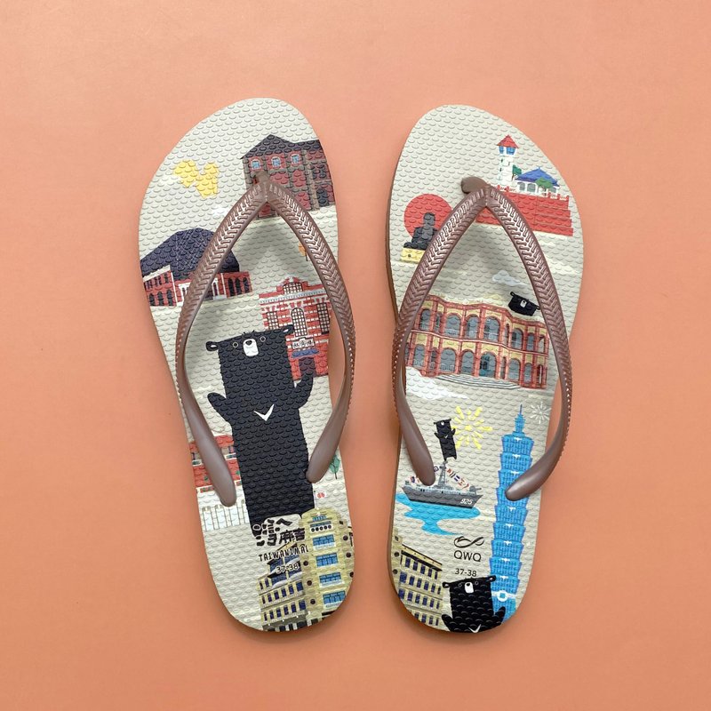 女款防滑夹脚拖鞋 湾A麻吉人字拖 防水环保材 蔷薇金 -麻吉台湾GO - 拖鞋 - 橡胶 多色