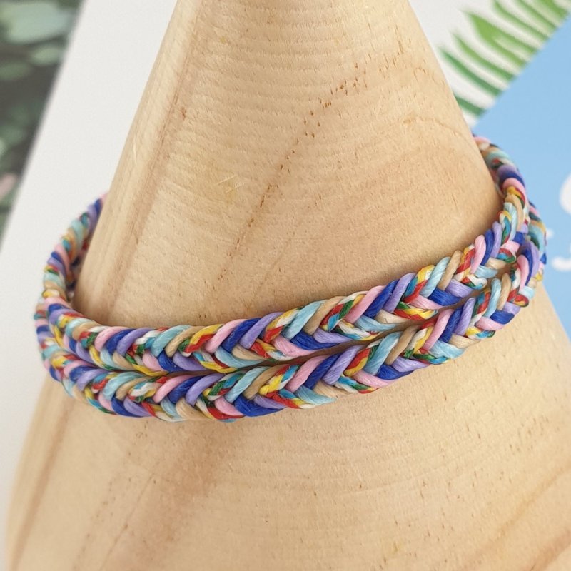 Z-90泰国蚕丝蜡线(双层缠绕) @内含五色线 冲浪脚绳 幸运手环 - 手链/手环 - 防水材质 