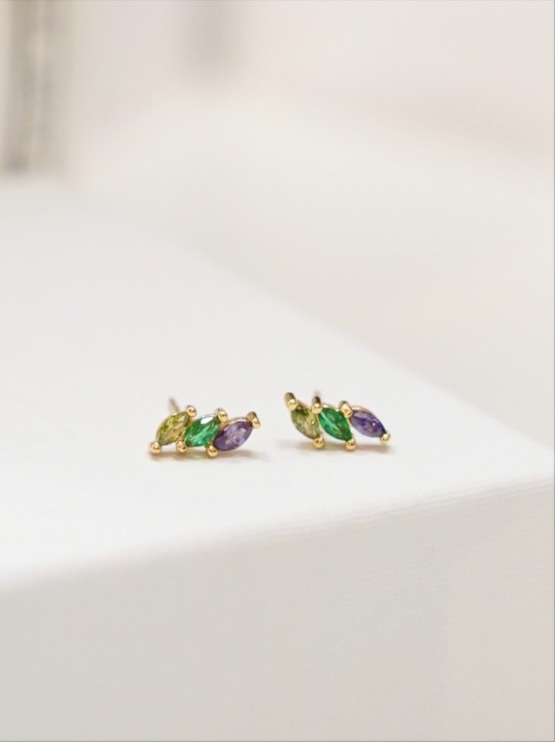 圣多诺黑(橄榄绿) - 耳环/耳夹 - 铜/黄铜 绿色