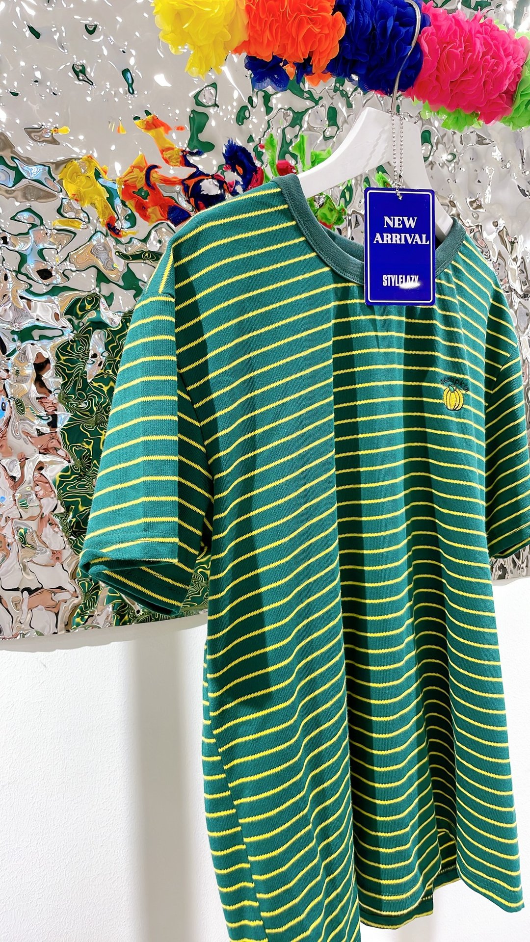 绿黄绣花仔 TEE - 女装 T 恤 - 其他材质 