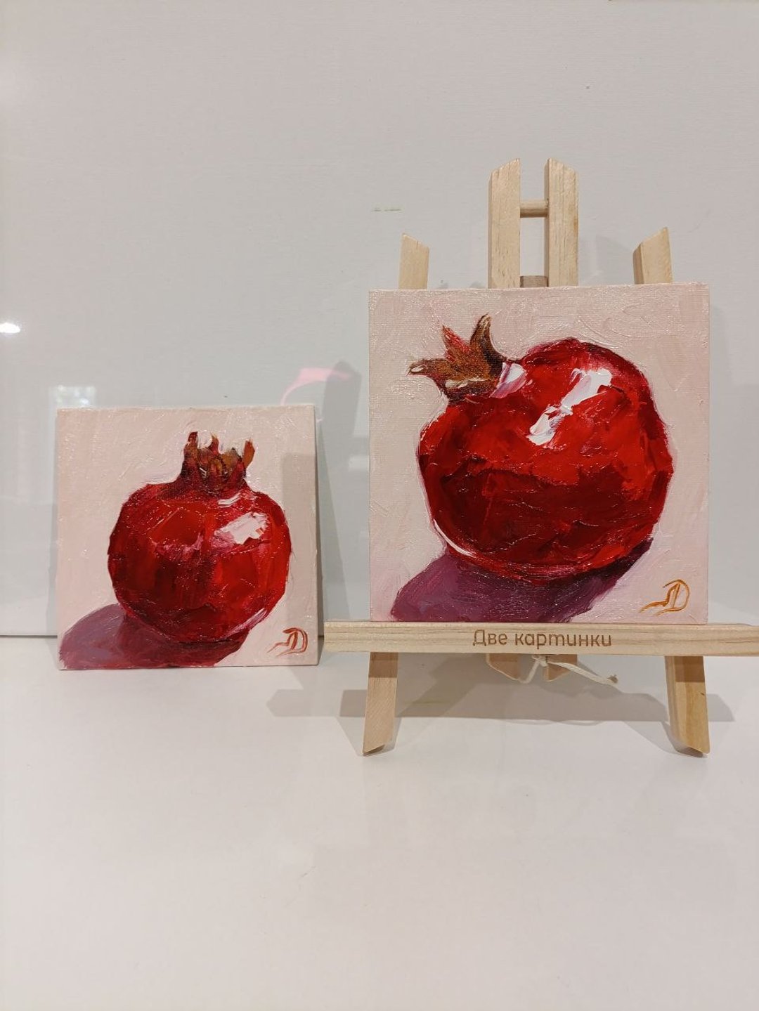 多汁的石榴画 原创艺术 甜食 水果艺术 浮雕油画 - 海报/装饰画/版画 - 棉 红色