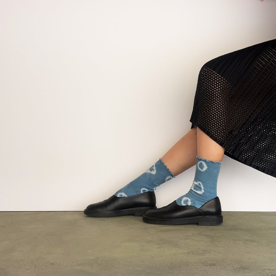 日本制造 靛蓝染色 JAPANBLUE INDIGO DYED SOCKS 褶边 #1 - 袜子 - 其他人造纤维 
