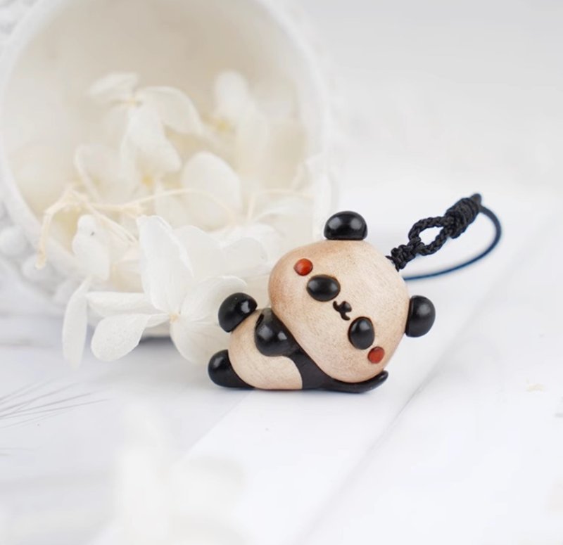 【情绪手作】 可爱熊猫/紫光檀/科檀/枫木/吊坠挂件 - 吊饰 - 木头 多色
