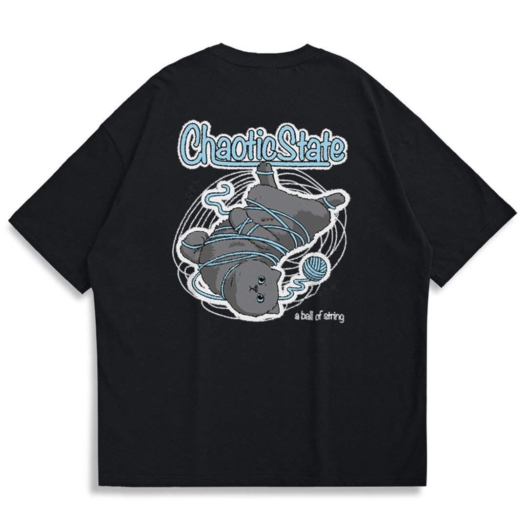 【CREEPS】Blue Cat Chartreux 宽松重磅印花T恤 - 男装上衣/T 恤 - 棉．麻 多色