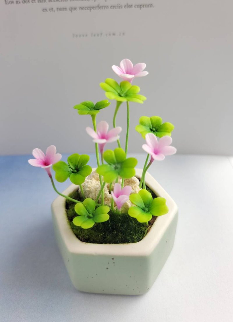 冷瓷土/黏土花艺-幸运草小盆栽/送礼 - 植栽/盆栽 - 粘土 多色
