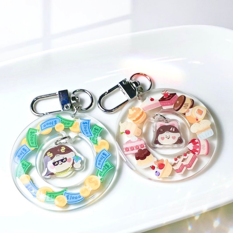 一颗包子 /  包子花环钥匙圈 (共2款) 滴胶压克力吊饰 - 吊饰 - 压克力 