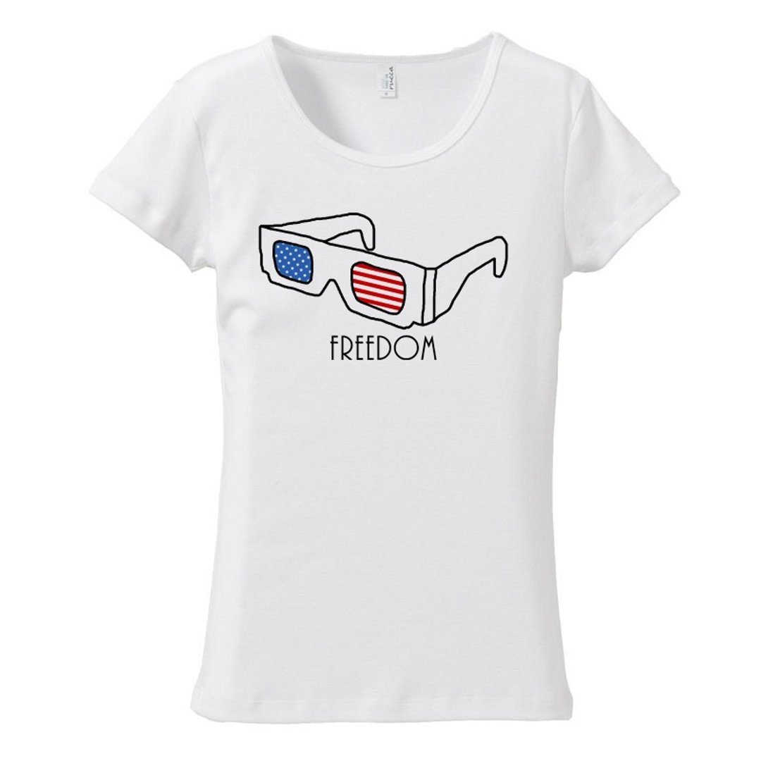 [Women's T-shirt] Freedom - 女装 T 恤 - 棉 白色
