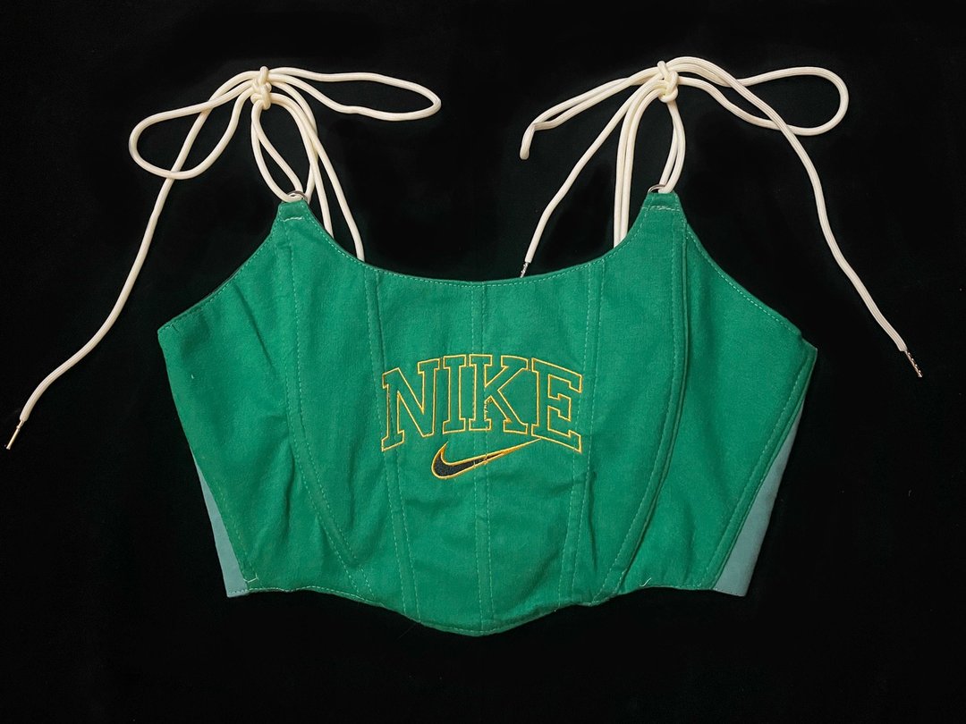 REGETHER 古着改制 NIKE 拼接绑带马甲 BRA TOP-04 - 女装背心 - 棉 绿色