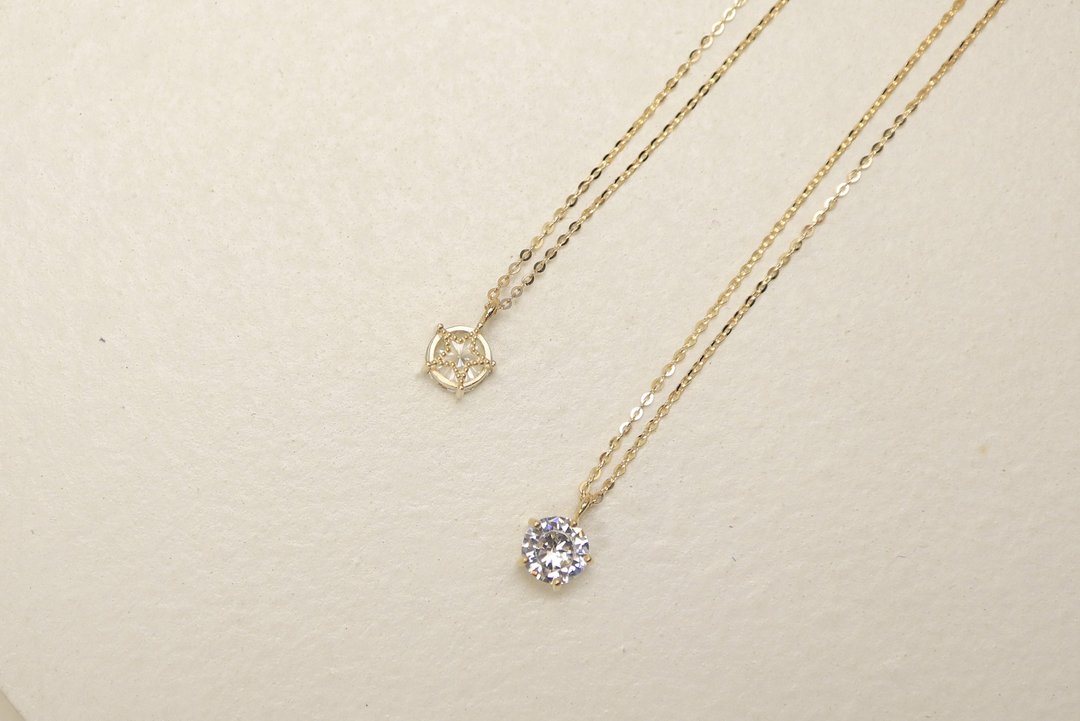 【设计师14K系列】14K金。星轨珠珠边项链 - 项链 - 24k 金 金色
