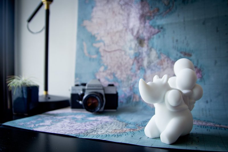 【伴你 梦想起飞】想飞系列_《飞升祝福》- 犀牛造型石雕纸镇 - 摆饰 - 石头 白色