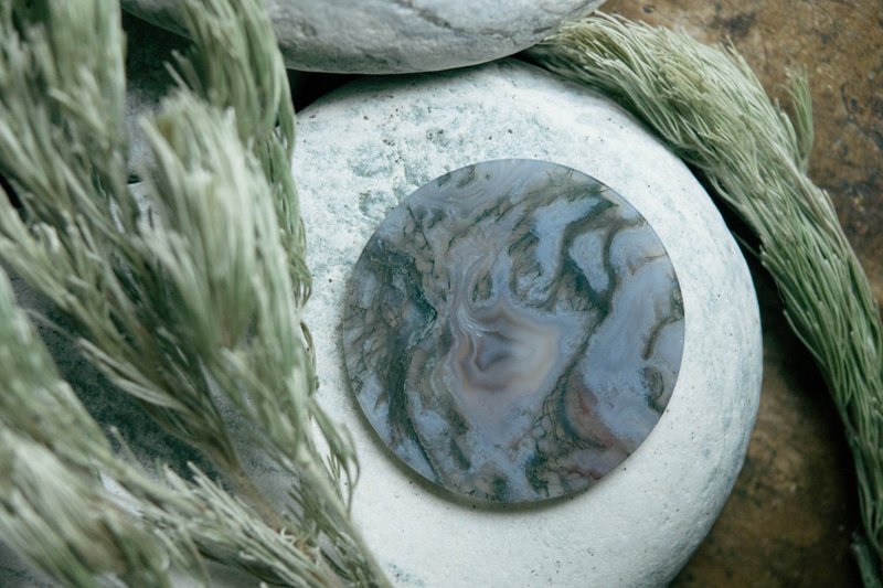 LICHEN 矿石系列-苔藓玛瑙 Moss Agate - 摆饰 - 玉石 绿色