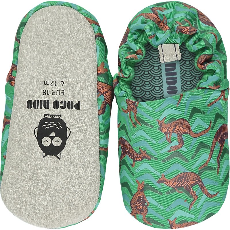 Poco Nido (英国) 婴儿 BB鞋 学行/学步鞋仔 -  澳洲袋鼠 绿色 - 婴儿鞋 - 棉．麻 