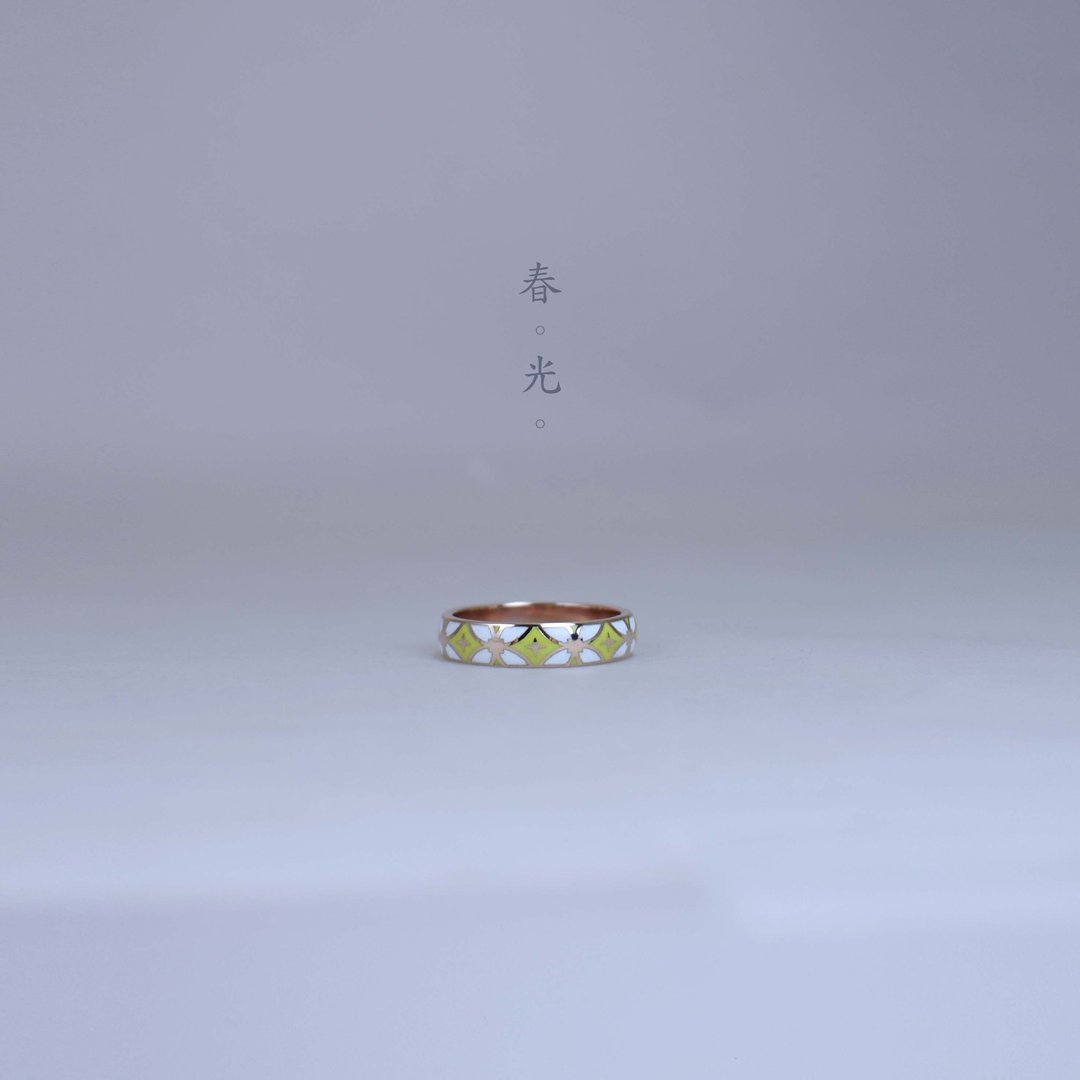 【彩虹】collection enamel ring_典藏珐琅戒指  8种配色可以选择 - 戒指 - 银 多色