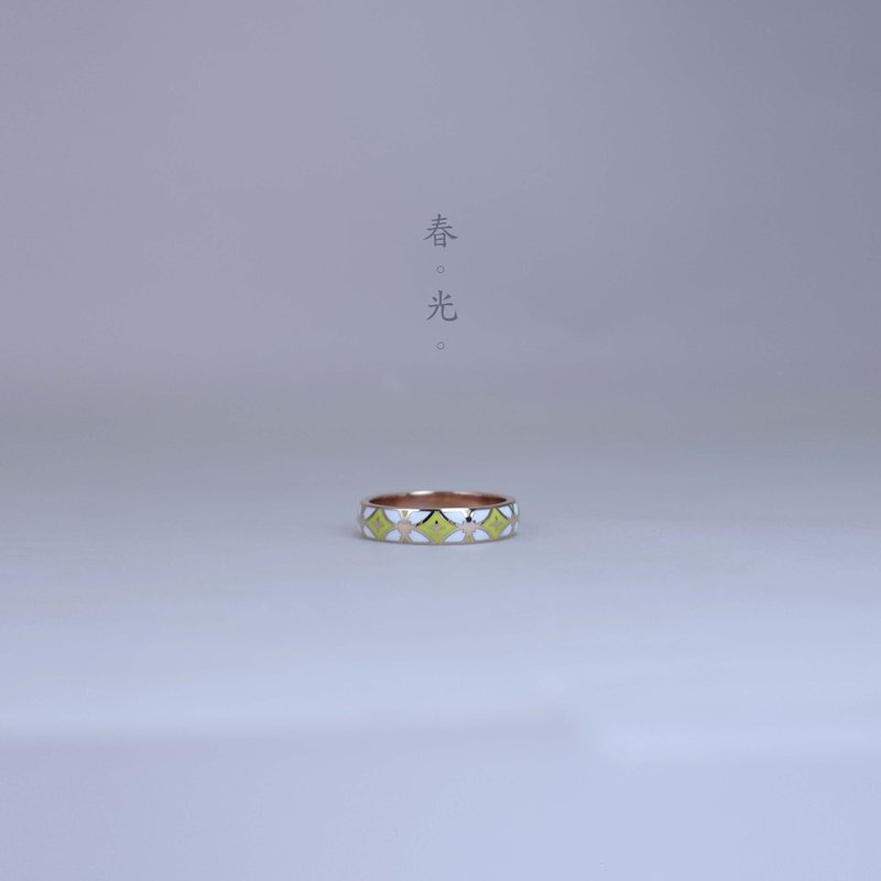 【彩虹】collection enamel ring_典藏珐琅戒指  8种配色可以选择 - 戒指 - 银 多色