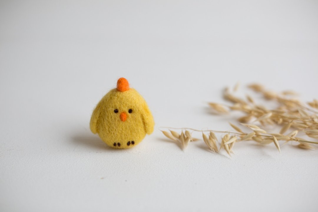 Chick felted of wool. Easter newborn photography props. - 其他 - 其他材质 黄色
