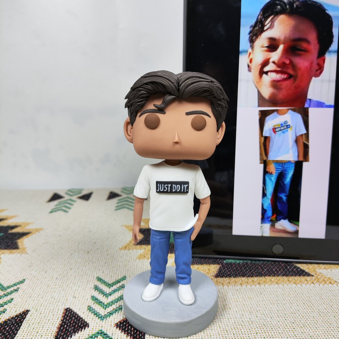 纯手工定制美国Funko Pop 自画肖像公仔娃娃男朋友老公生日礼物 - 玩偶/公仔 - 粘土 多色