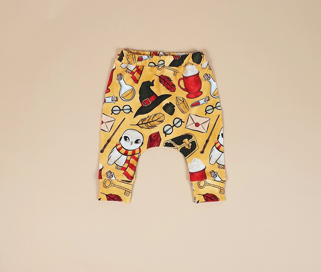 Magic Wizard Yellow baby pants, baby pants, baby girl pantst, baby leggings - 童装裤 - 棉 多色