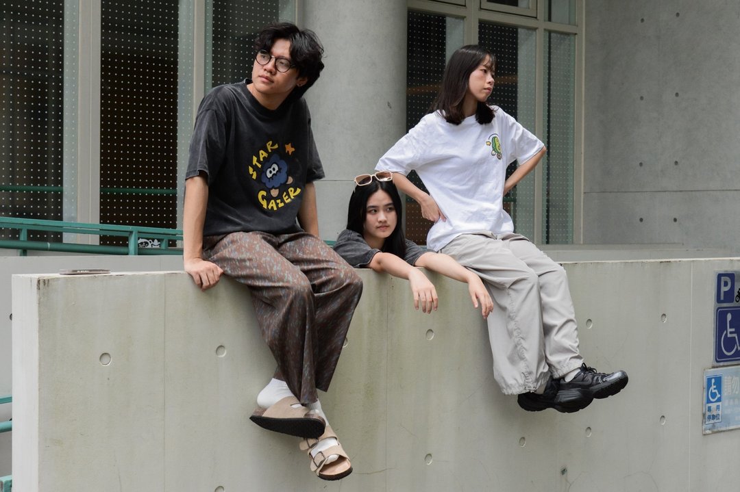 夜幕设计 × 羊羊联名潮 T - 女装 T 恤 - 棉 黑色