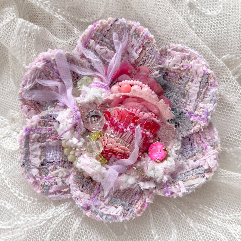 胸花 胸针  No.66  手作饰品 - 胸花/手腕花 - 棉．麻 