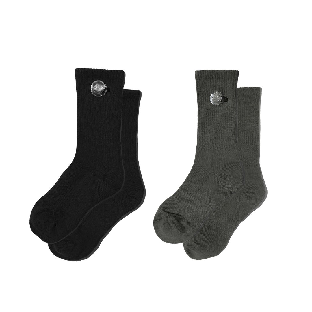 Inflatable Socks 2 Pack in Black + Army Green - 袜子 - 棉 