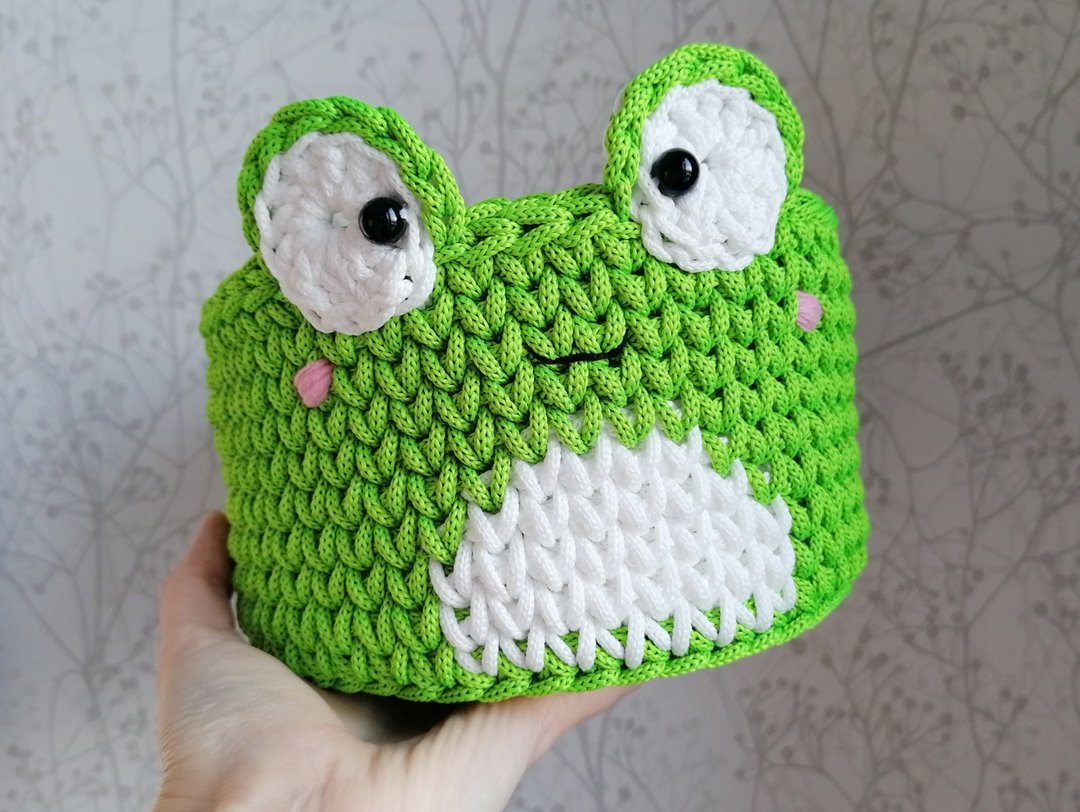 Baby room storage and decor -  cute small frog basket - 置物架/篮子 - 聚酯纤维 绿色