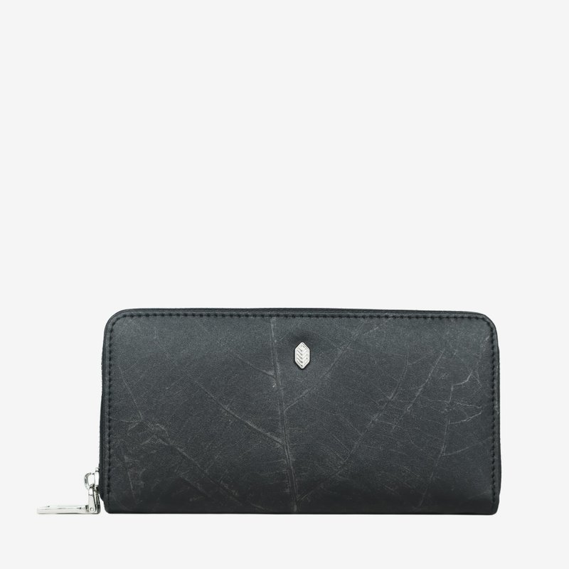 拉链皮夹，长，黑(Zip around Wallet) 皮夹 黑色 - 皮夹/钱包 - 植物．花 黑色