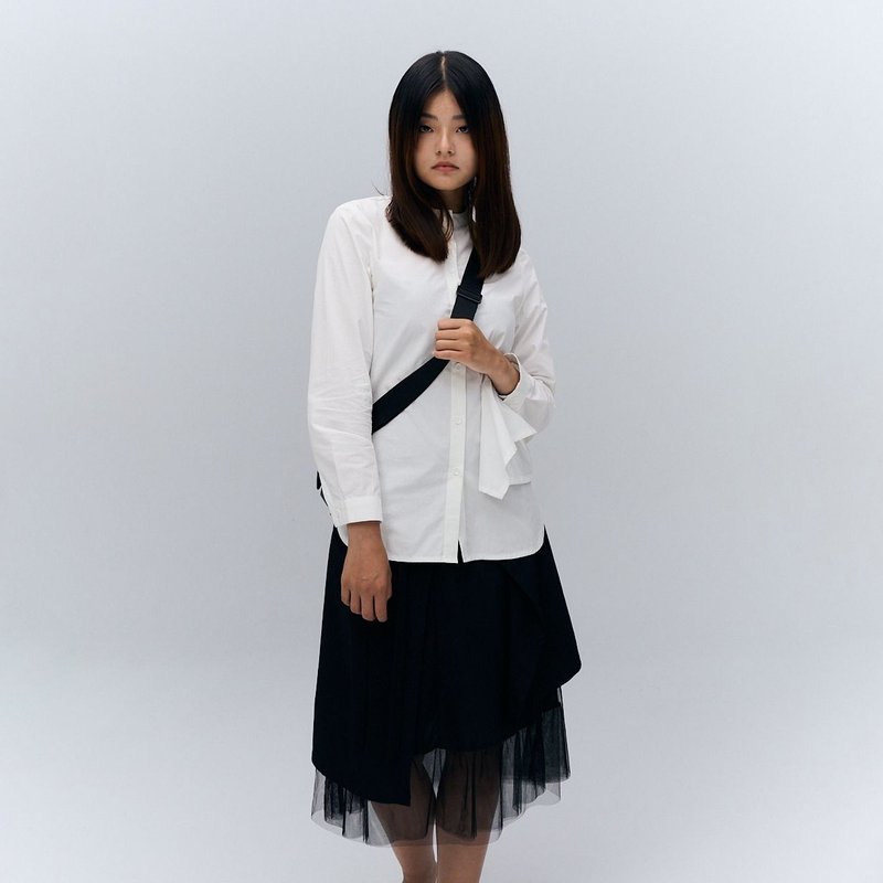 Devil Fashion 人文系列 咖啡纱一片裙 - 裙子 - 棉．麻 黑色