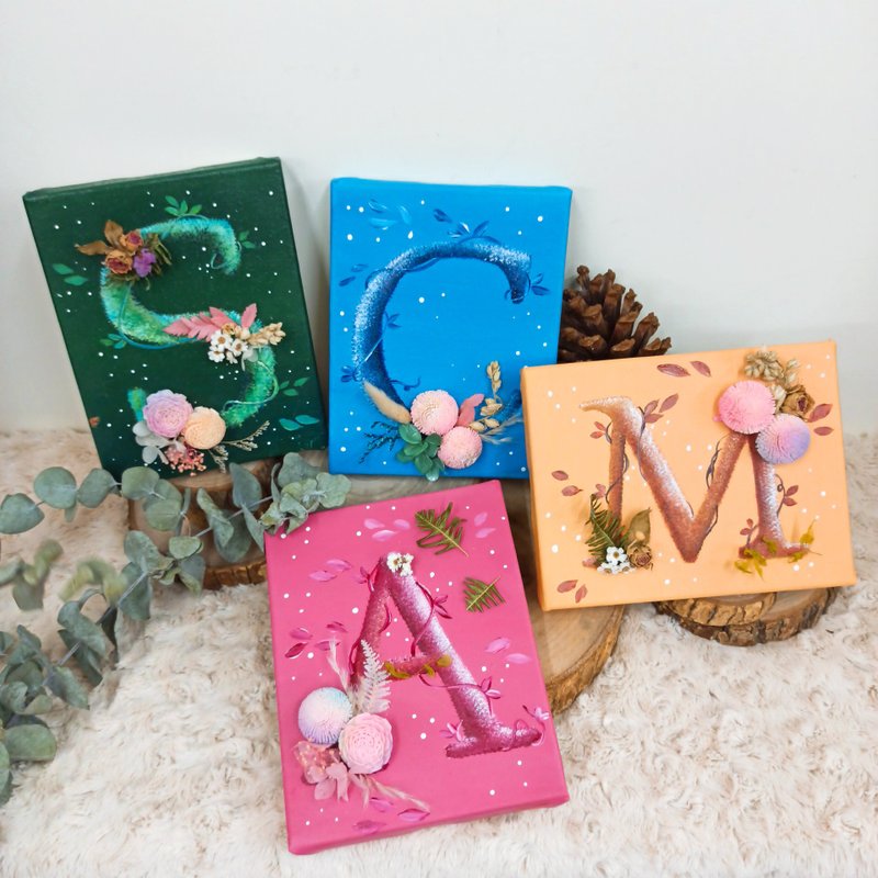 七夕企划-定制春日英文字母花 婚礼 情人节  闺蜜【五倍券优惠】 - 插画/绘画/写字 - 棉．麻 