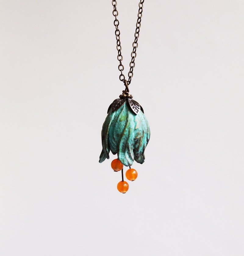 复古郁金香项链 - 项链 - 其他金属 绿色