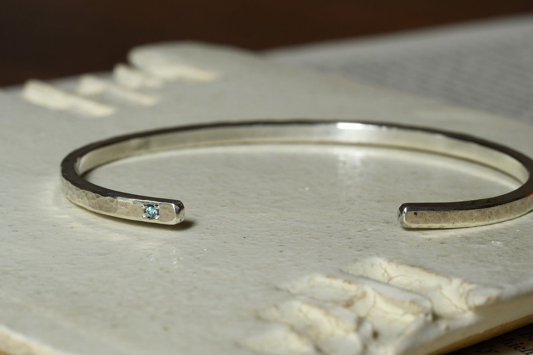 With Glitter 　Blue Zircon - 戒指 - 其他金属 银色