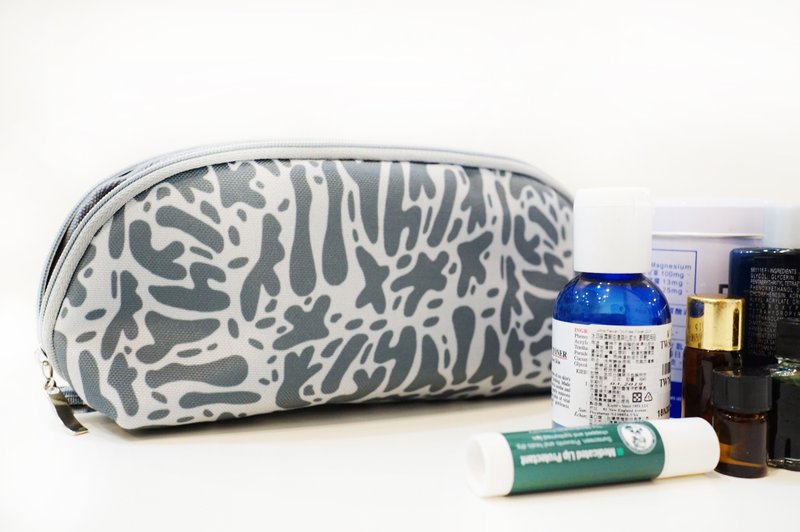化妆包 笔袋 铅笔盒 开学用品 文具 旅行收纳-Bacterial 印花 - 铅笔盒/笔袋 - 聚酯纤维 灰色