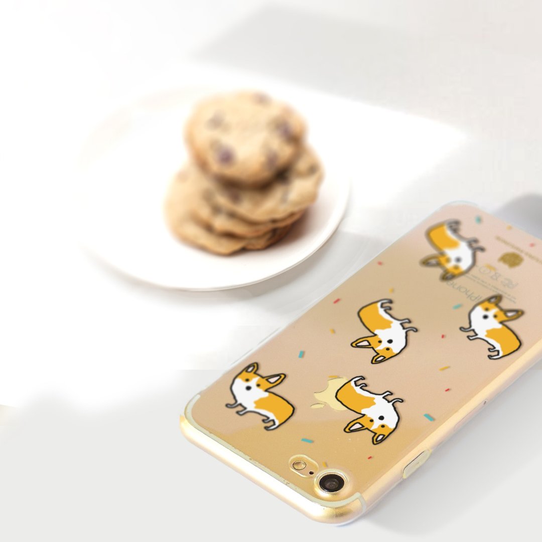 免费刻字 柯基狗手机壳 iPhone XS MAX Samsung s9 - 手机壳/手机套 - 塑料 橘色