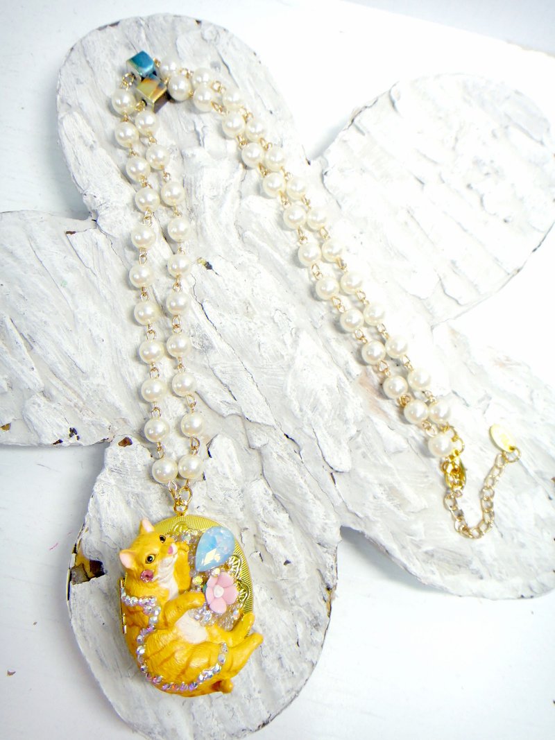 TIMBEE LO 花猫相盒颈链 - 项链 - 其他金属 金色