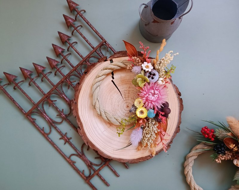 迷你注连绳祈福注连绳挂饰 永生花注连绳小礼物现货 - 干燥花/捧花 - 植物．花 粉红色