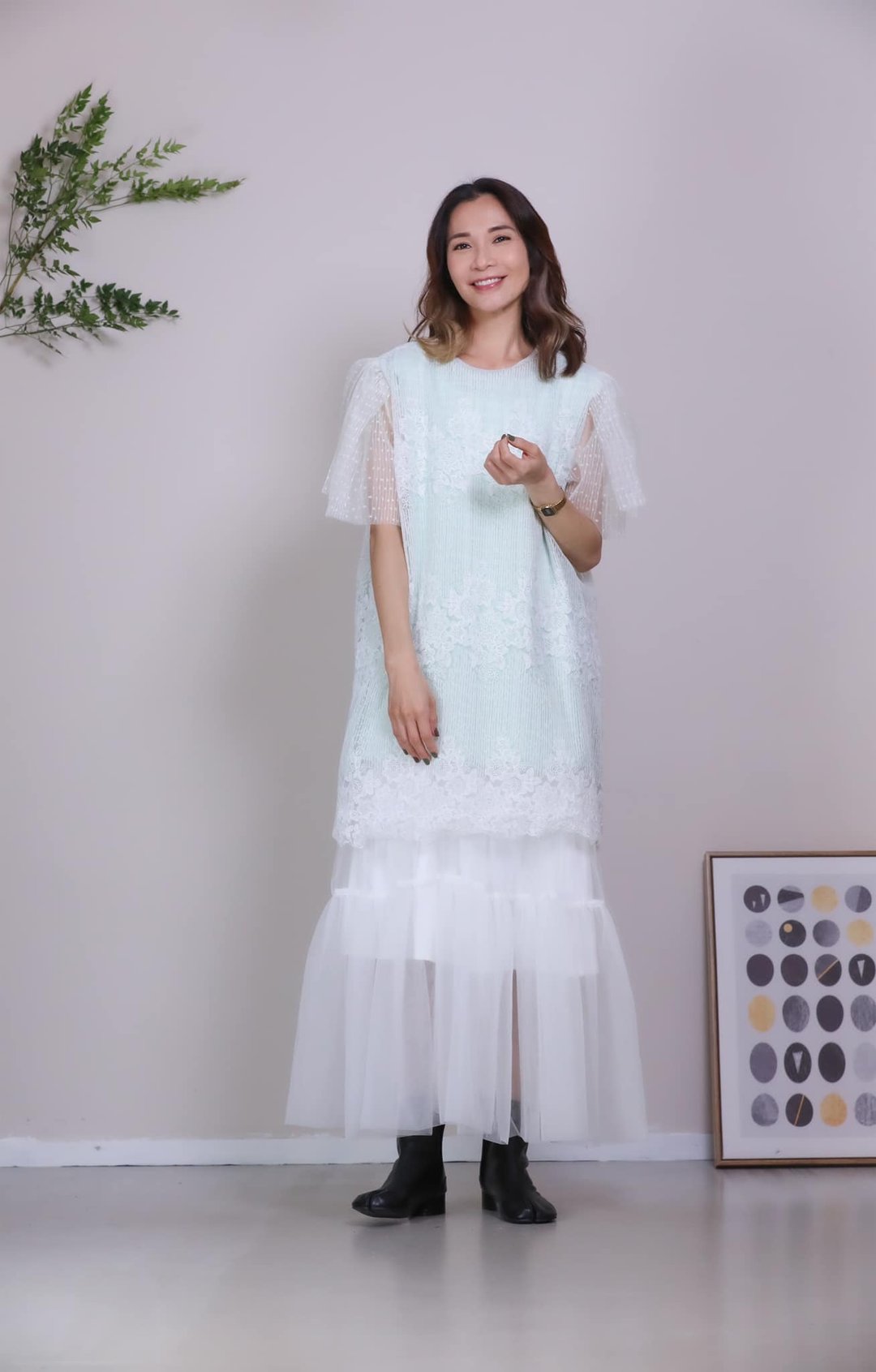 Swan Top/Dress (品牌联成单品) - 洋装/连衣裙 - 其他人造纤维 白色