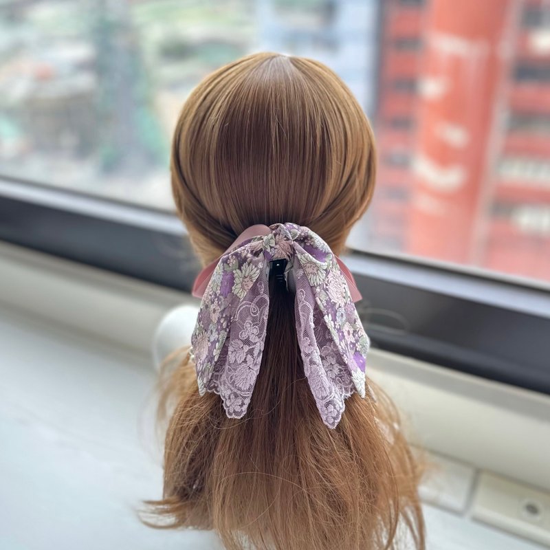 蝴蝶结鲨鱼夹抓夹相交夹发夹发饰头饰-古风紫色 - 发饰 - 其他材质 紫色