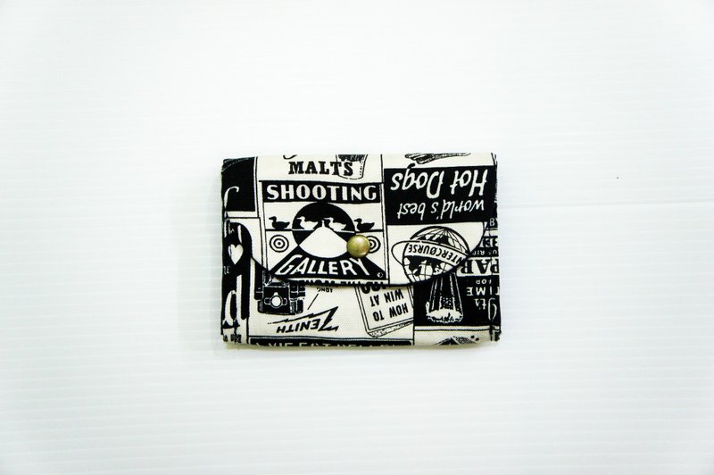 S,HU - 小方块多层零钱包(黑白漫画) - 皮夹/钱包 - 其他材质 黑色