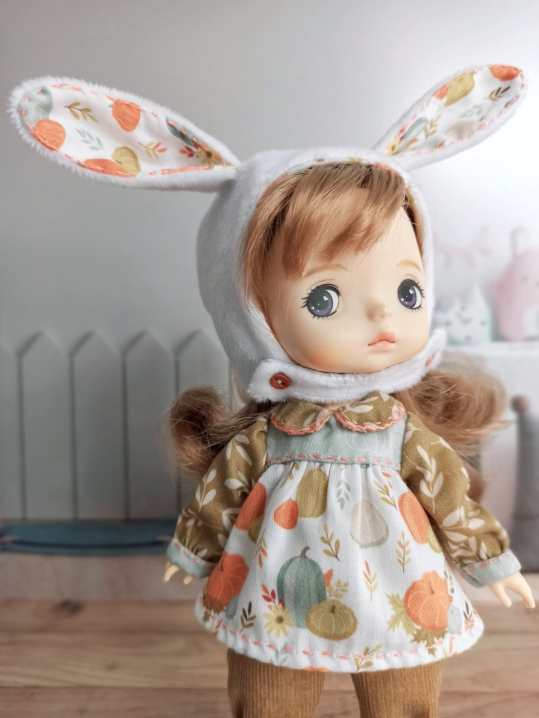 Set (dress, velvet pants, hat with ears) for Xiaomi monst dolls, Holala dolls - 玩具/玩偶 - 棉 